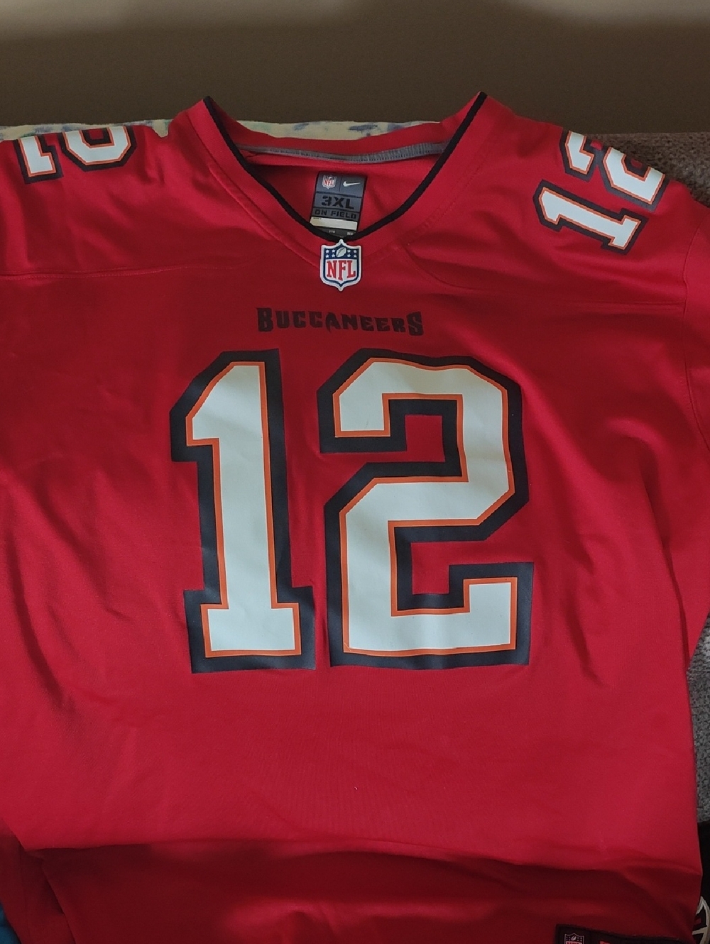 Nike Red Buccaneers #12 Football Jersey